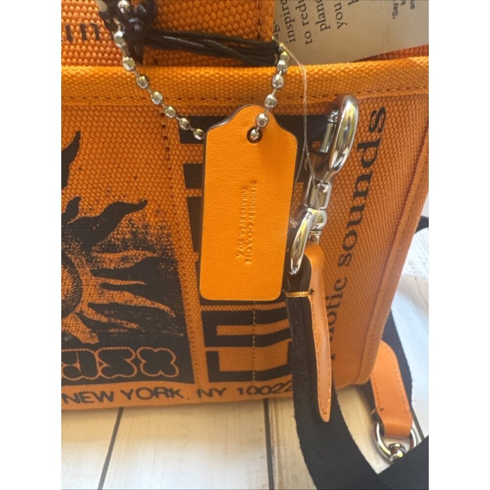 Coach the LIL NAS X DROP Mandarin Orange Cargo Tote 26 CP959 10x8x4" NWT - Picture 2 of 5
